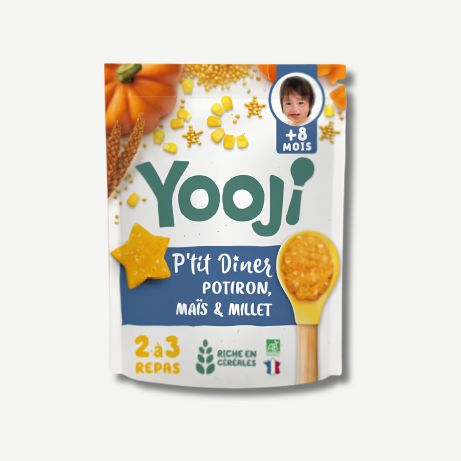 Organic baby dinner mix with millet, corn and pumpkin, delivered in Hong Kong