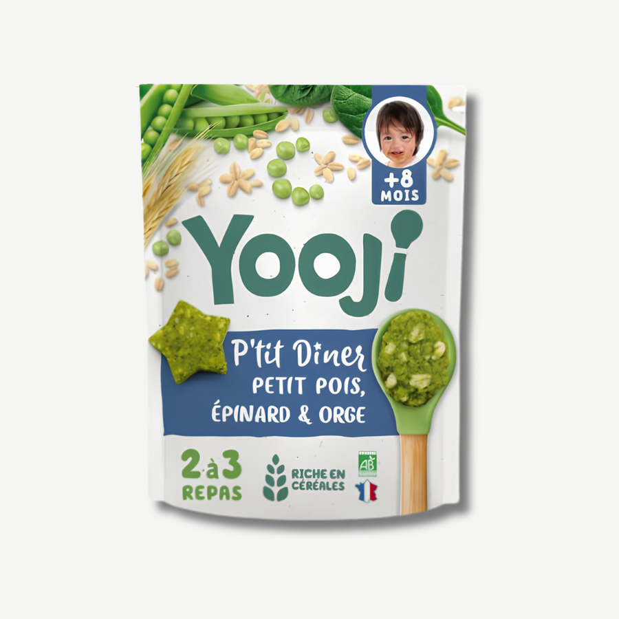 Organic baby dinner mix with peas, spinach and barley, delivered in Hong Kong