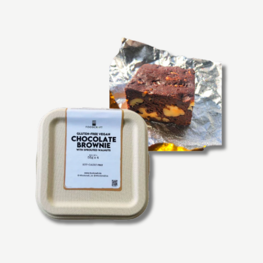 Gluten Free Vegan Chocolate Brownie with Sprouted Walnuts, 4x55g delivered in Hong Kong